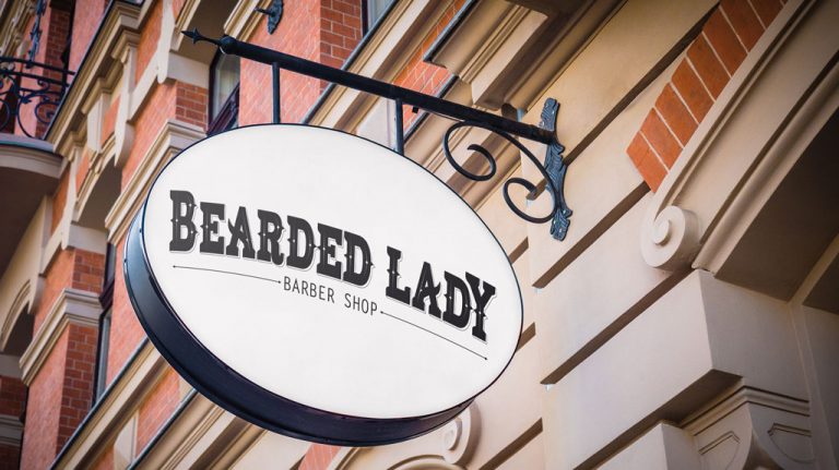 Djangonaut - Handlettering - Logotype - Branding - Bearded Lady Barber Shop - Sign