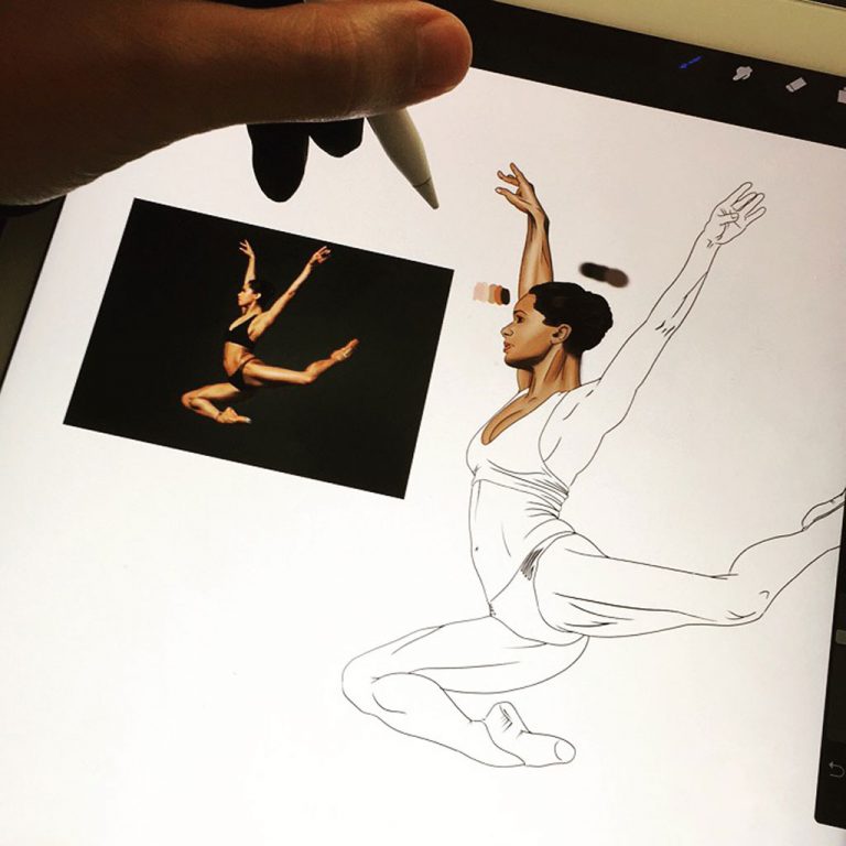 Djangonaut- Illustration - Handlettering - Misty Copeland - Making Of - Apple Pen - iPadPro - Procreate - Color Scheme